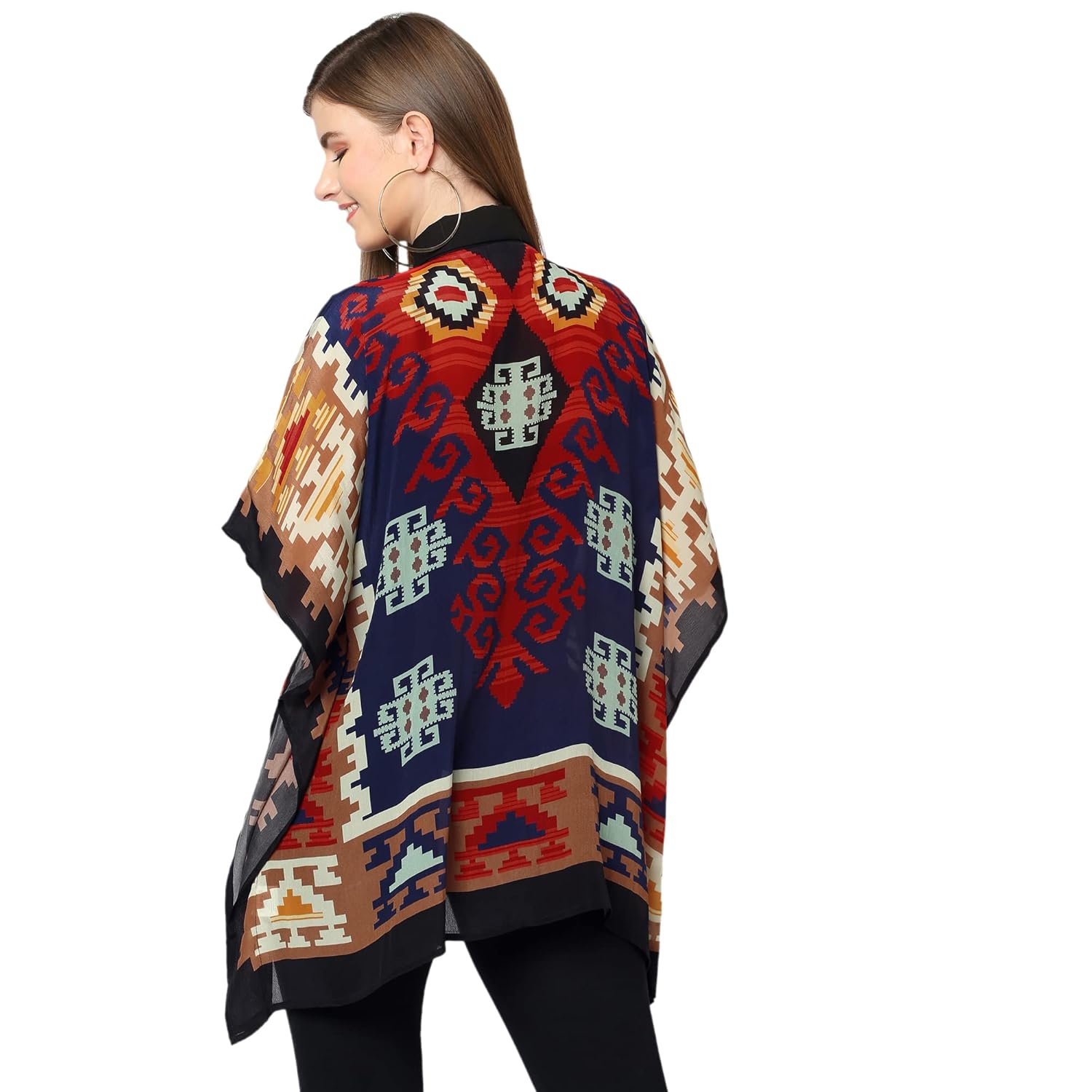 Diwali Sale Cloth Haus India Womens Kilim Printed Velvet Short Kaftan