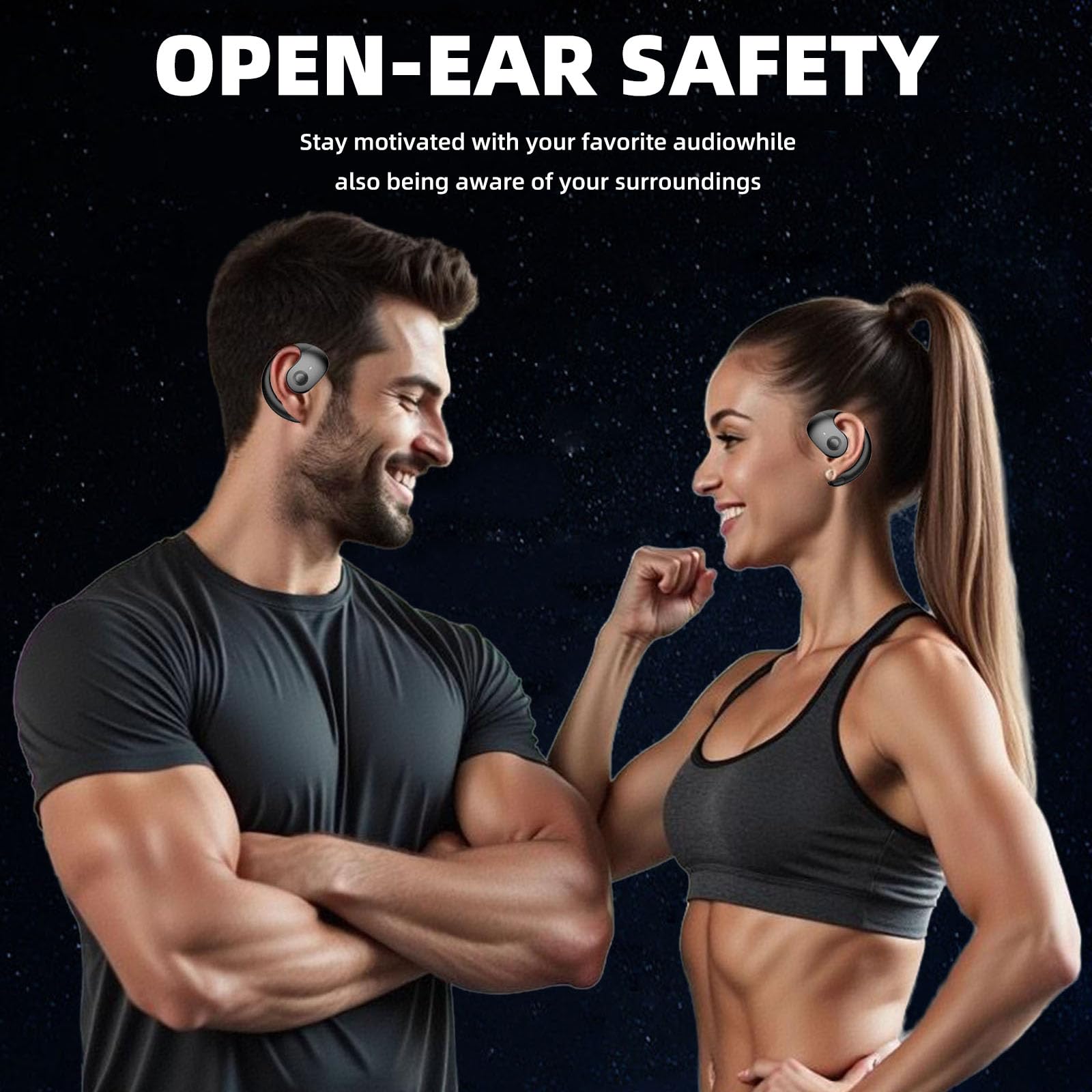Auricolari senza fili Auricolari aperti Ows Cuffie Bluetooth per esterno Auricolare senza fili Appeso Auricolare IPX5 Impermeabile con Microfono Osso Conduzione Aria Auricolari per Sport