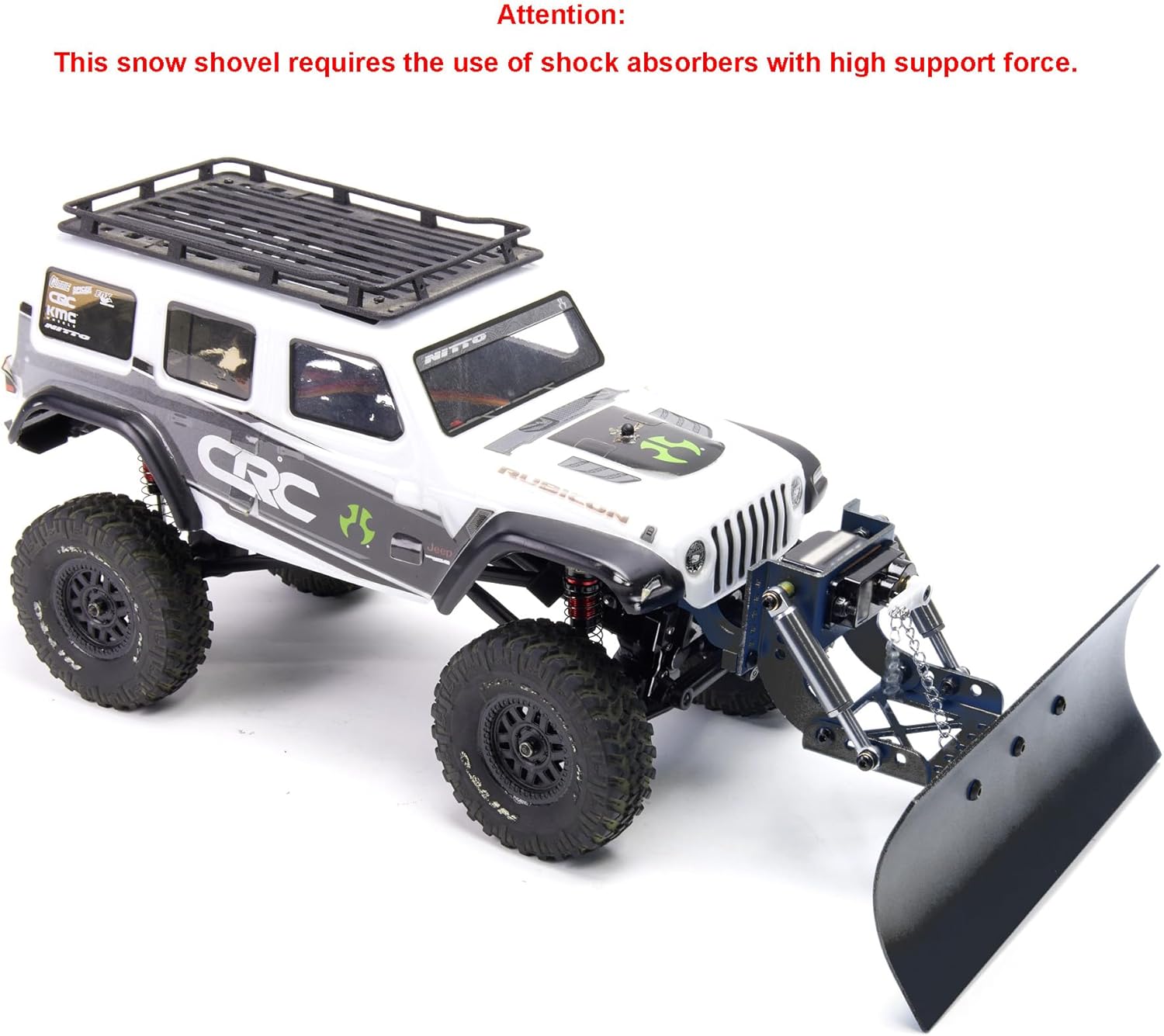 1/24 RC Aluminum Adjustable Snow Shovel/Snow Plow kit with 12G 180° Servo Motor Compatible with 1/24 Axial SCX24 Crawler Car Upgrade (Black)