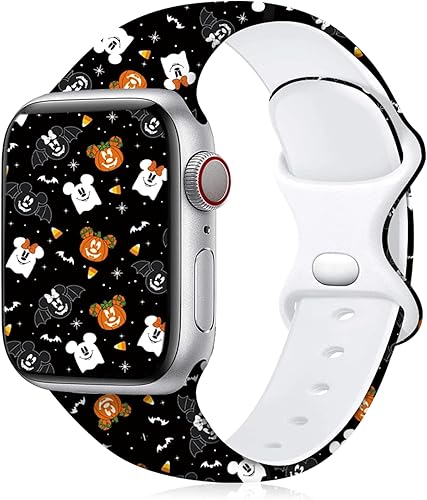 Miniatura 2 de Correa de reloj de la serie Halloween compatible con Apple Watch Band de 1.496 in, 1.575 in, 1.614 in, 1.654 in, 1.732 in, 1.772 in, iWatch SE