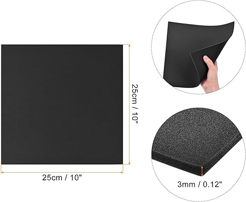 Miniatura 2 de Rebower Hojas de espuma EVA, para proyectos de arte y manualidades - 10 x 10 pulgadas de grosor, negro  4 piezas