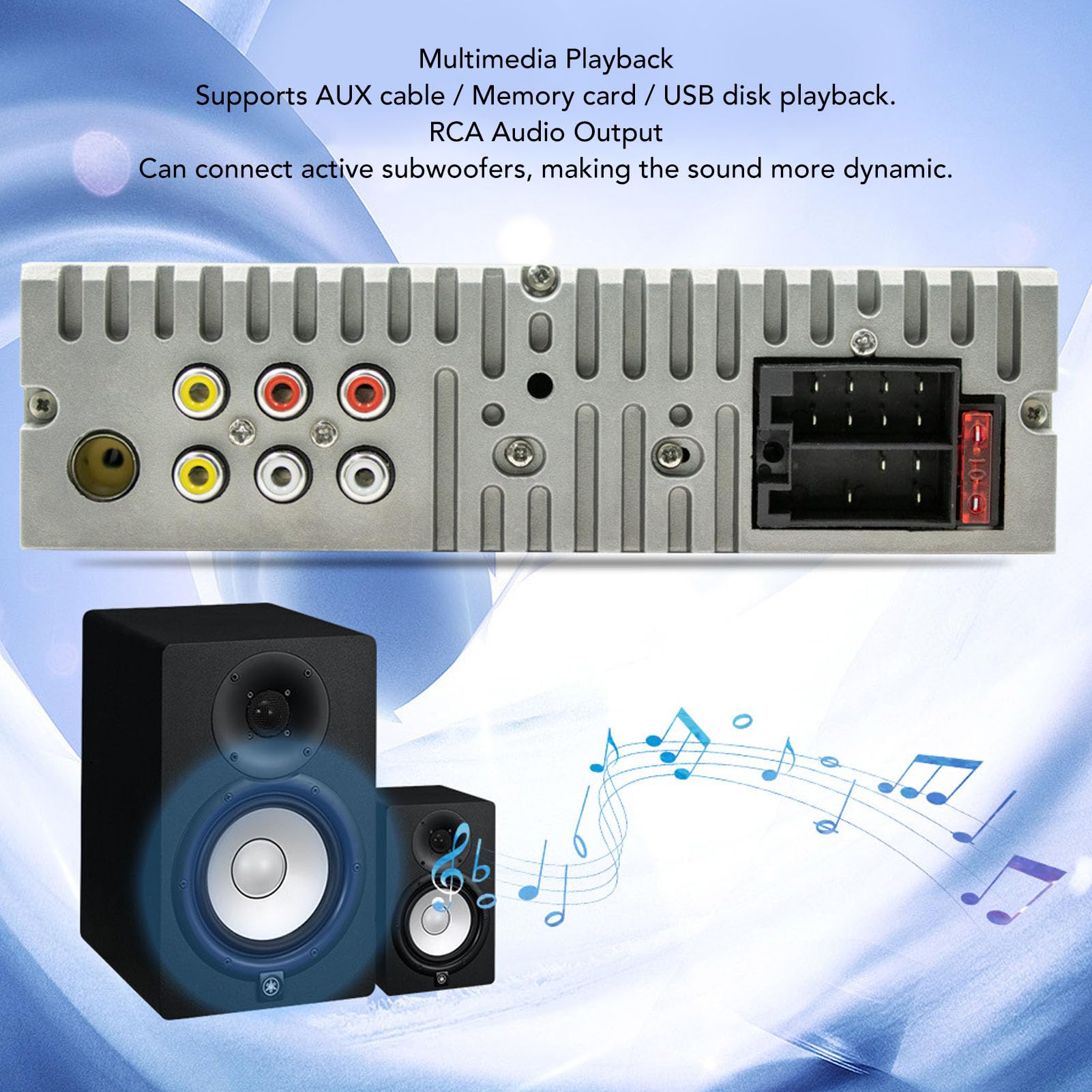Bluetooth-CD-Autoradio mit USB-Anschluss, UKW-Radio, MP3-Player, Unterstützt CD-DVD-AUX-TF-Eingang, Single-Din-Autoradio, mit Fernbedienung