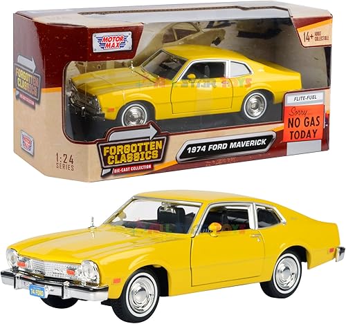 Miniatura 10 de 1974 para Ford Maverick 124 Modelo de réplica fundida a presión por Motormax Forgotten Classics Series 79042 (azul)