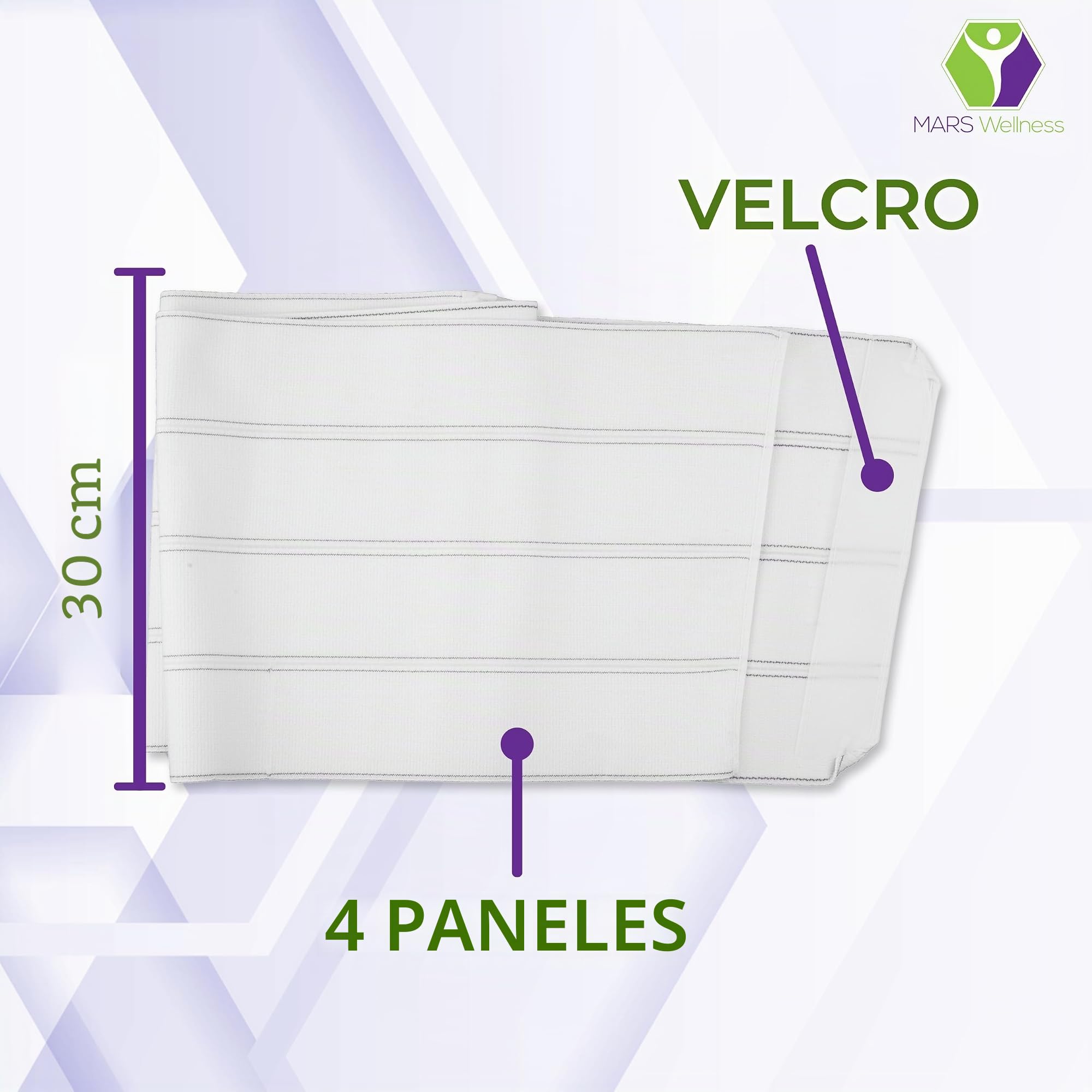 MARS WELLNESS Faja abdominal bariátrica de tamaño grande de 12 pulgadas, 4 secciones/panel, faja bariátrica para hombres o mujeres, se adapta a tamaños de cintura de 55 a 72 pulgadas