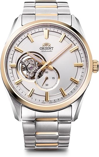 Orient RN-AR0006S Mens Automatic Watch, Contemporary Semi-Skeleton Mechanical Automatic, Open Heart, White, Watch Orient, Mechanical