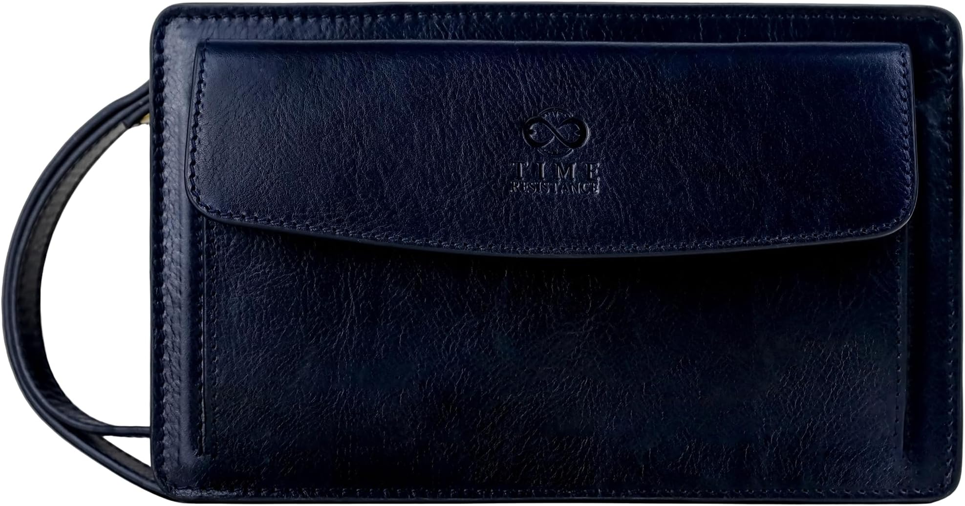 Time Resistance Leather Clutch Purse for Men - Handmade Men's Wrist Bag - Italian Leather Clutch Bag - Small Business Briefcase - Small Everyday Items Organizer - Men's Leather Handbag