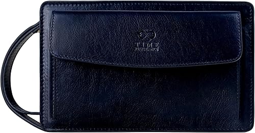 Time Resistance Bolso de mano de cuero para hombre, organizador de muñeca, maletín hecho a mano en Italia, caja de regalo incluida