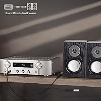 Vista 4 de HOSONGIN Cable divisor estéreo de 1/4 pulgadas (paquete de 2), adaptador TRS macho de 1/4 pulgadas a doble TRS hembra Y, chapado en oro, cable