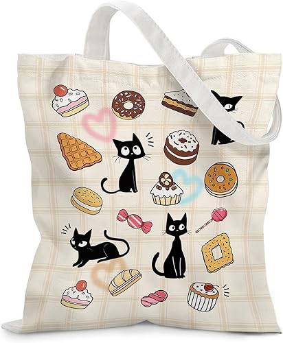 Miniatura 40 de Bolsa de lona estética para mujer, con cierre magnético a presión y bolsillo interior con cremallera, bolsa reutilizable Chica