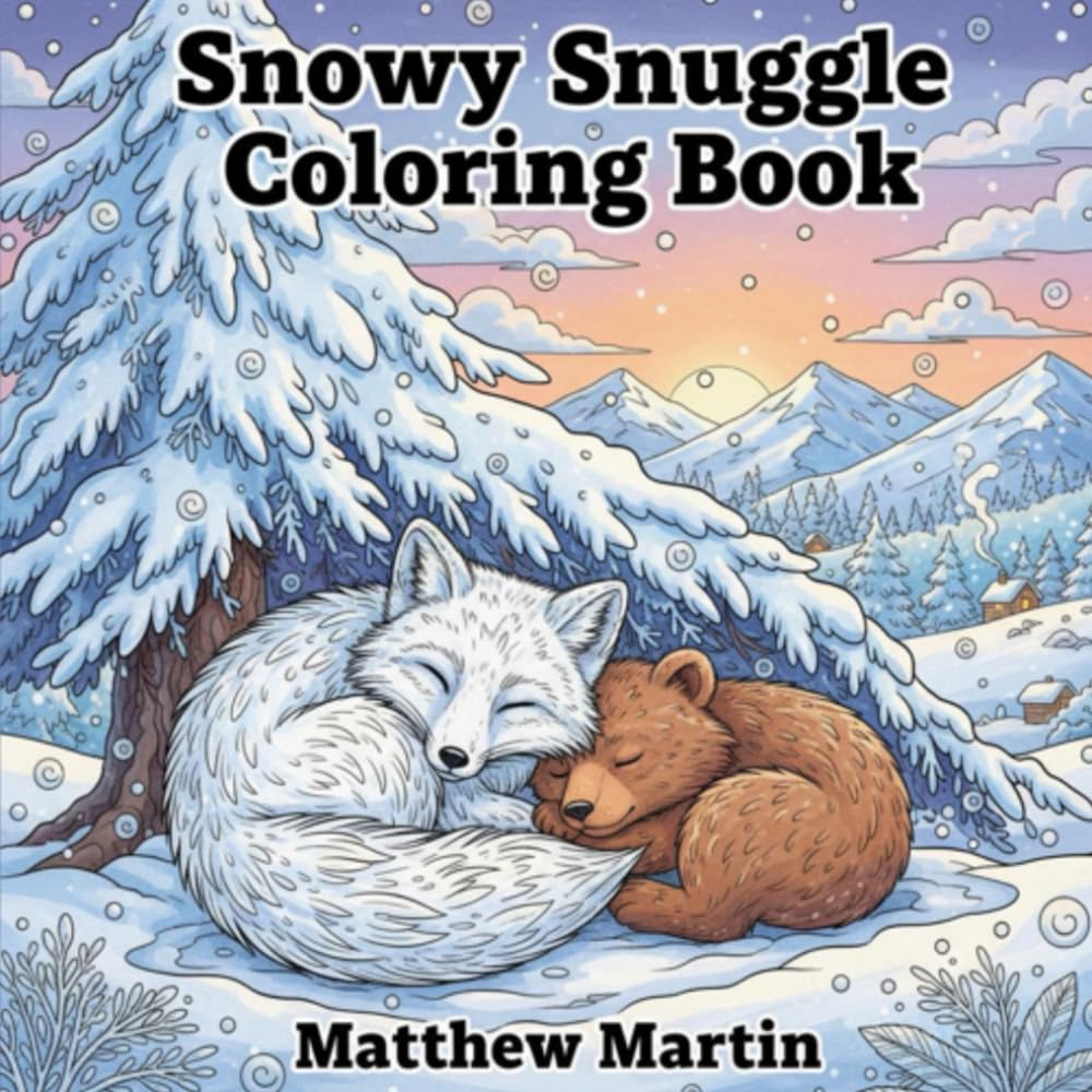 Snowy Snuggle Coloring Book: A Cute Kawaii Winter Bunny Coloring Book for Kids Ages 3–8+