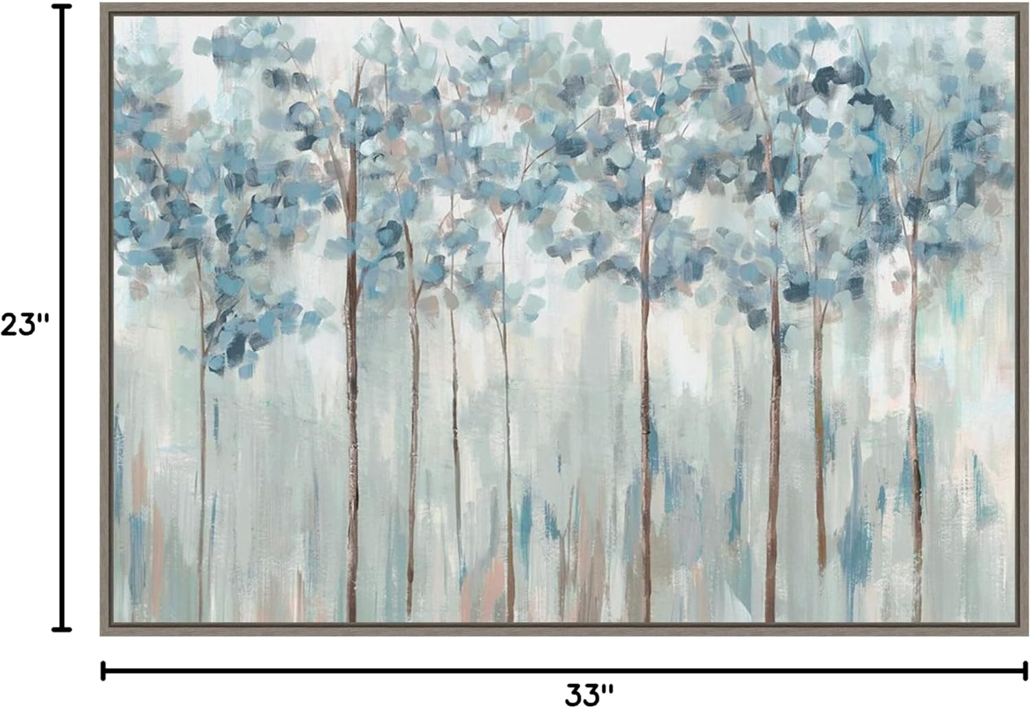 Amanti Art Framed Canvas Wall Art 23x33 Blue Forest by Ian C, Framed Wall Art Canvas, Abstract Artwork, Country Rustic Decor, Large Poster Painting for Living Room, Bedroom, Bathroom, Kitchen, Office