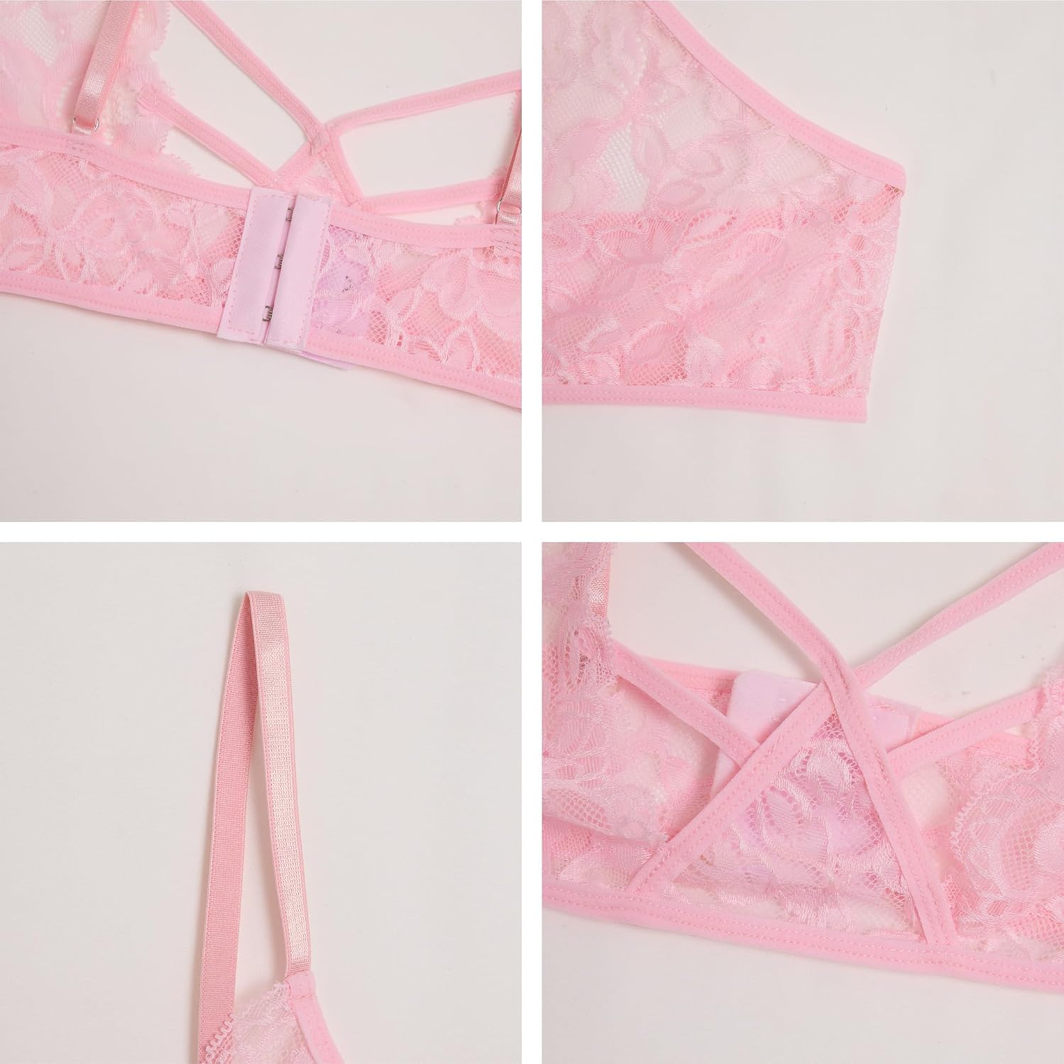 ABAFIP Men's Crossdresser Lace Bra Sheer Lingerie Bralette