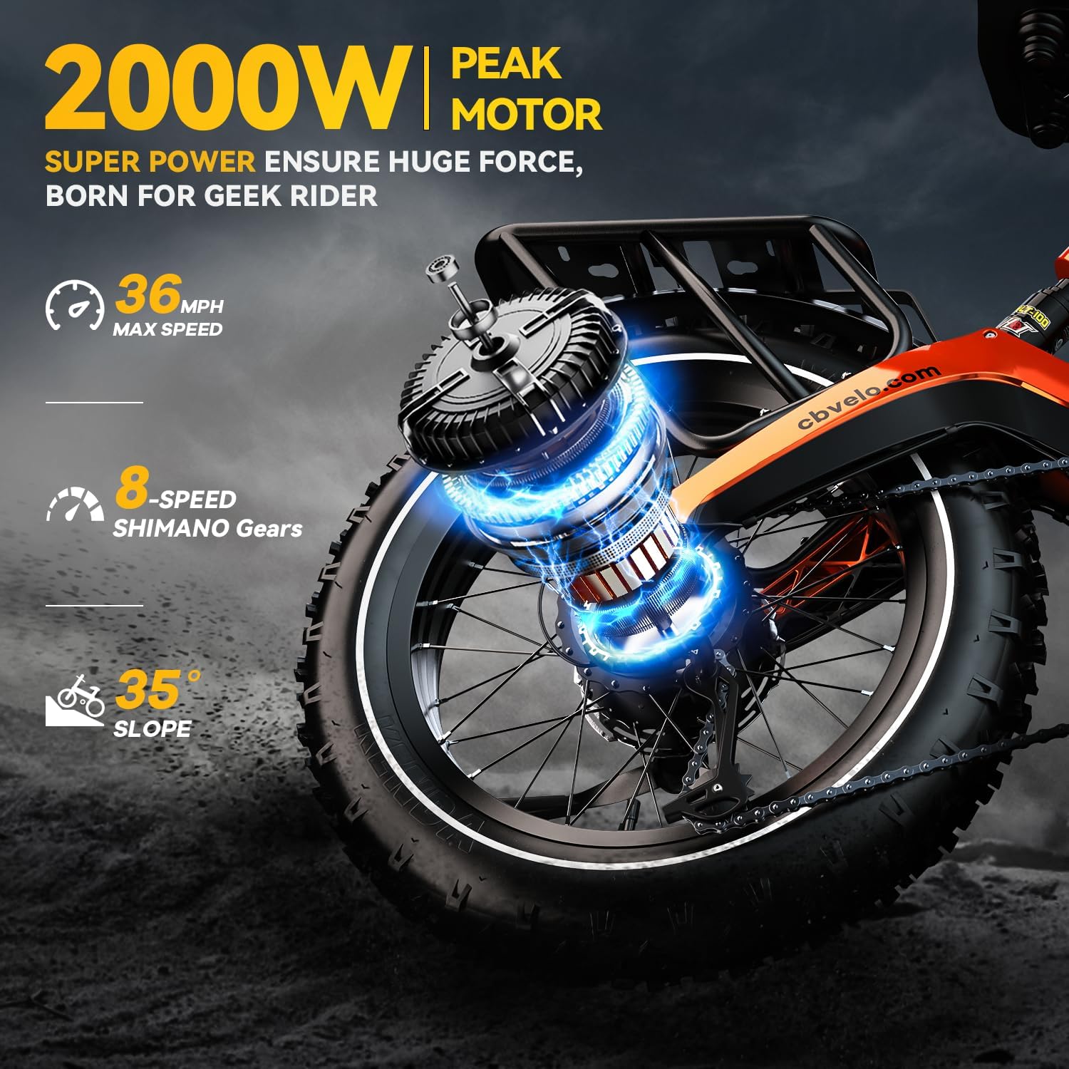 1000W(Peak 2000W)Folding Electric Bike for Adults,35MPH 100Mile,48V 25Ah Removable Battery,20" x 4.0 Fat Tire Foldable Electric Bicycle,8-Speed Electric Mountain E-Bike,UL Certified Commuter Ebikes