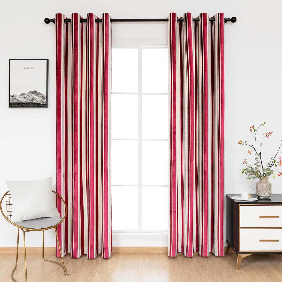 Pikiuche Velvet Curtains, 54 Inch Length