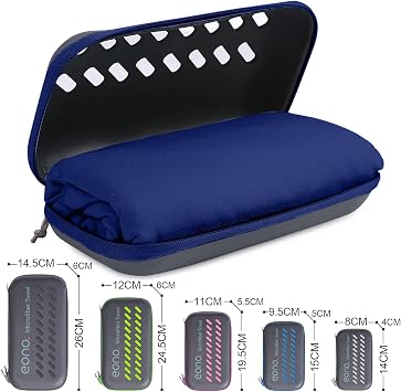 Eono Microfibre Towel, 8 Colours - Compact, Ultra Light Quick-Drying - Perfect Sports, Beach, Travel & Bath Towel