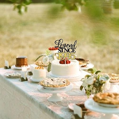Miniatura 6 de Rsstarxi 1 paquete de decoración para tartas Legend Since 1994 con purpurina negra dorada de treinta saludos a 30 cumpleaños, para hombres y