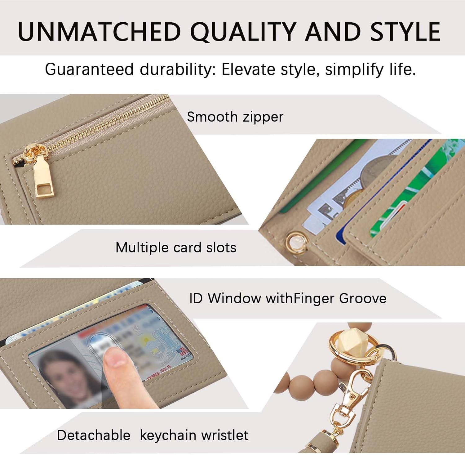 Keychain Wallet RFID Wristlet Wallets for Women,Small Wallets Woman Key Chain Wallet with Coin Pocket and Id Window - Image 4