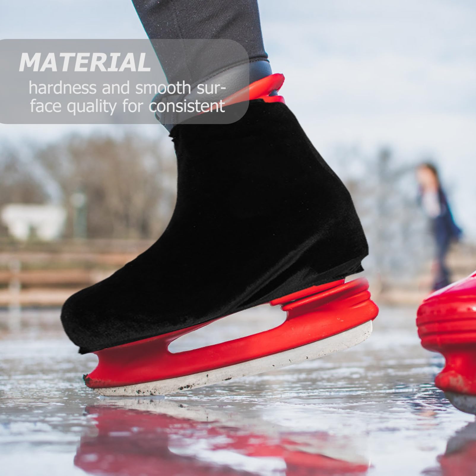 Yardwe Couvre-Chaussures de Patinage Artistique Professionnel Couvre-Chaussures de Patin à roulettes élastique en Velours coréen pour Hommes et Femmes 1 Paire (Noir) snowskate