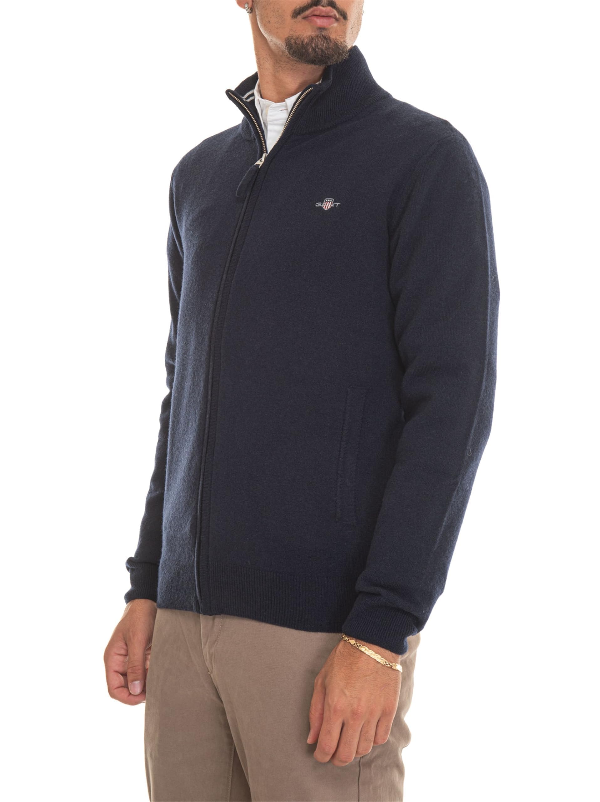 GANT Mens Superfine Lambswool Full Zip Cardigan