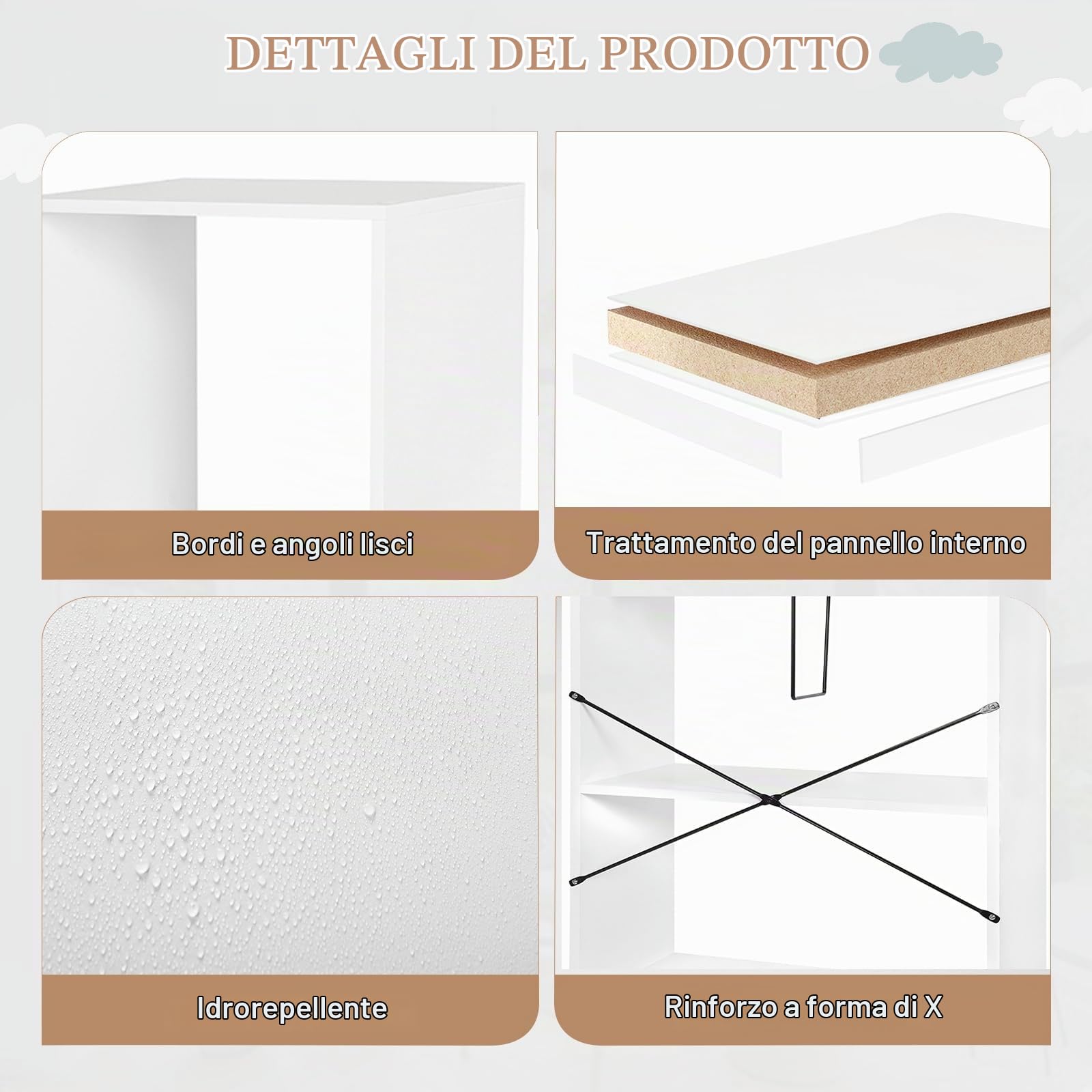WOLTU Scaffale da Soggiorno, Libreria in Legno Salvaspazio Portaoggetti