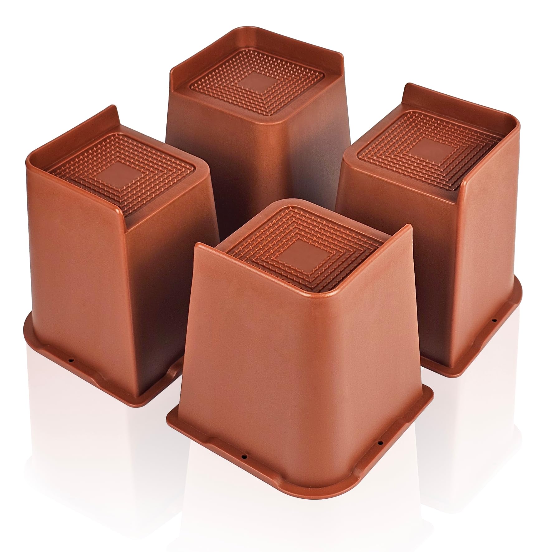 MixDora Bed Risers 6 inch Oversized Furniture Risers Heavy Duty L-Shape Sofa Risers for Couches Table Chair Set of 4 Pack (Brown, 6 inch)
