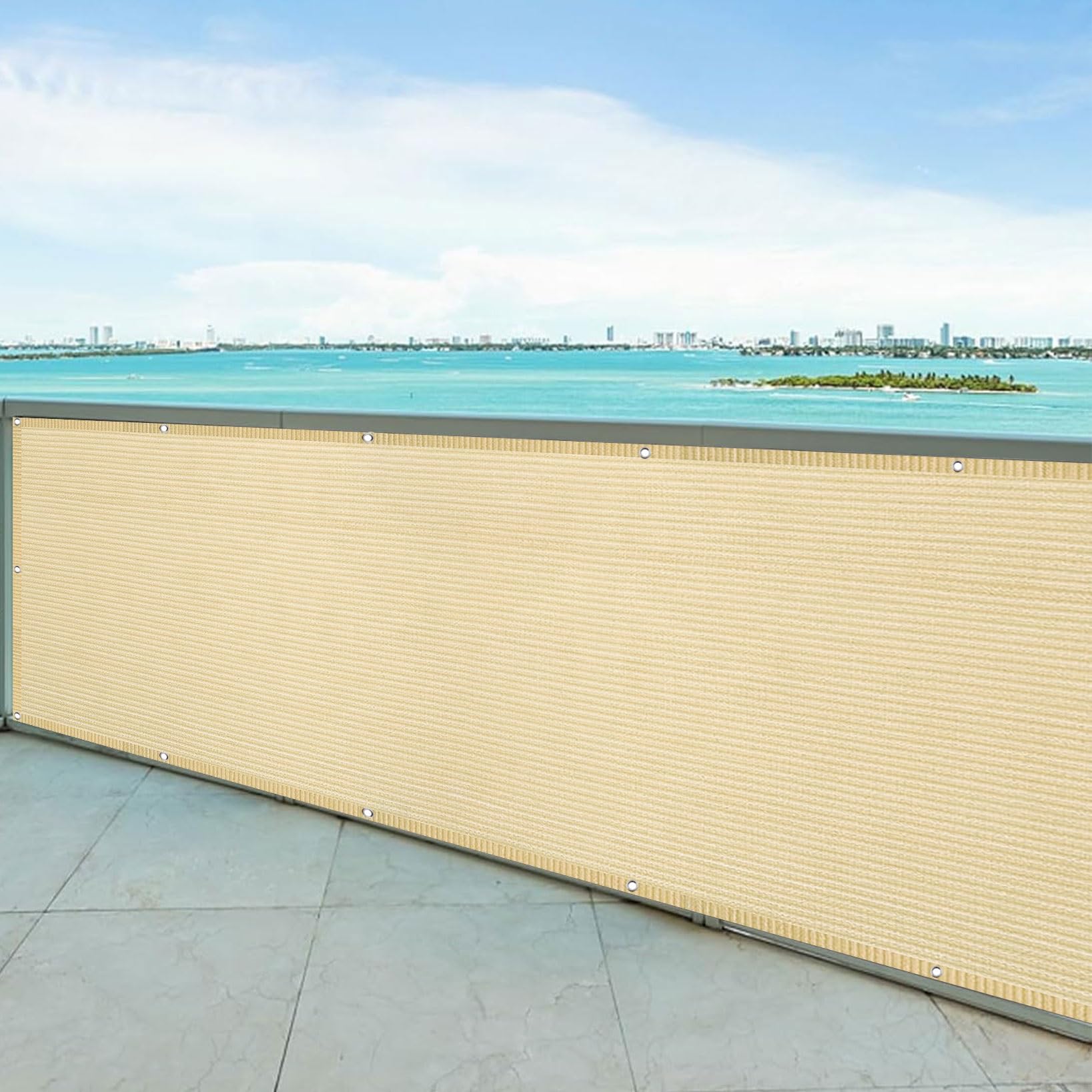 Protection contre les regards pour balcon et terrasse - Brise vue crème 85x200