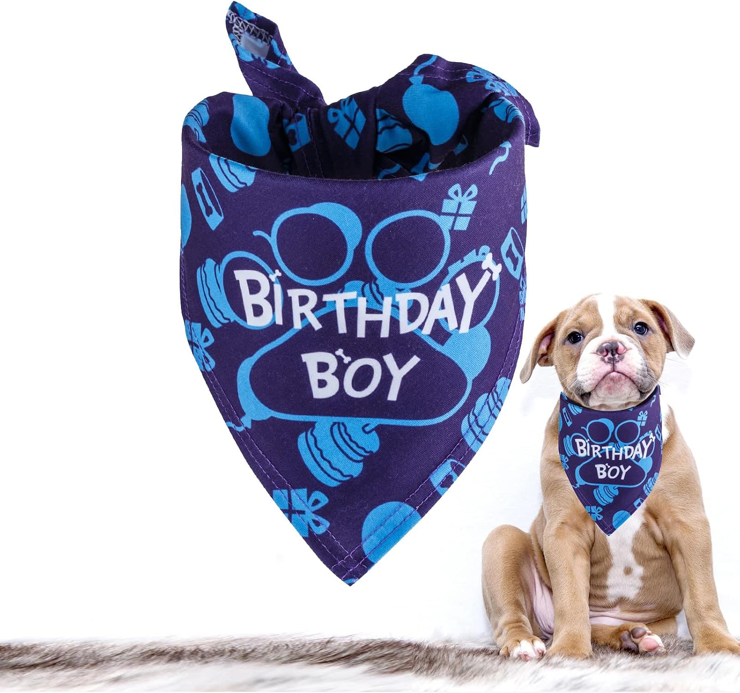 TCBOYING Dog Birthday Bandana, Dog Birthday Boy Hat Scarfs Flag Balloon with Cute Doggie Birthday Party Supplies Decorations(11-Piece…
