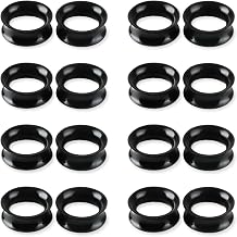 16Pcs Silicone Ear Gauges 8G-25mm Flexible Ear Tunnels Gauges Soft Expander Stretching Ear Plugs Tunnels Black & White & Clear Earring Piercings Jewelry for Men Women