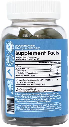 Miniatura 3 de Gomitas Ashwagandha  Gomitas relajantes y calmadas  Vitaminas gominosas con sabor a fresa tropical  Suplementos Ashwagandha Extracto de raíz