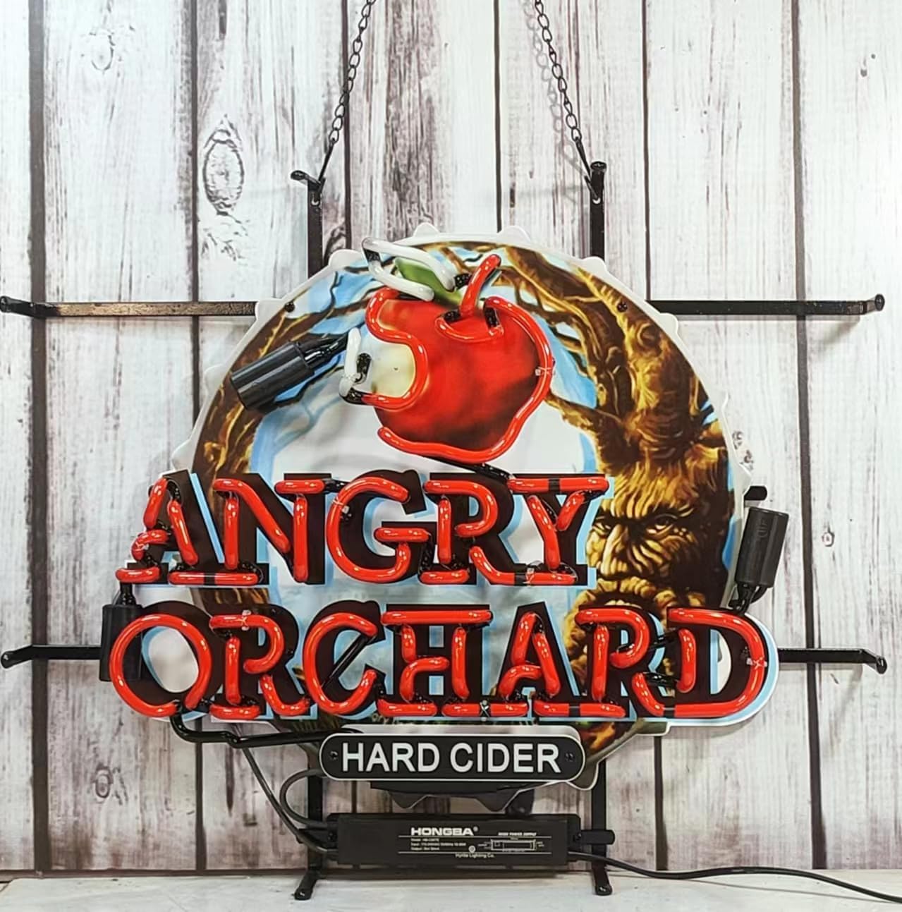 Neon Signs Beer Bar Bedroom Compatible For Angry Orchard Hard Cider Sign Glass Neon Signs for Office Hotel Pub Cafe Man Cave Neon Light Art Wall Lights 24 X 20 Inches