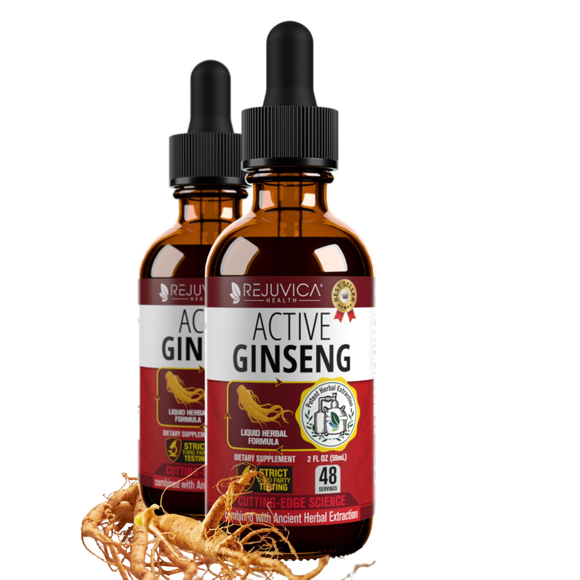 Active Ginseng Korean Red Panax Ginseng with Natural Ginsenosides - Liquid Delivery for Better Absorption - Supports Healthy Energy, Vitality, Mood and More