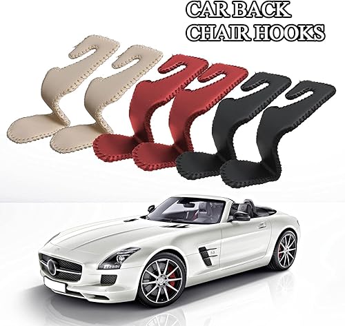 Miniatura 7 de 2 ganchos de cuero para reposacabezas de automóvil, ganchos para asiento de automóvil, accesorios interiores para colgar bolsos, bolsas y abrigos