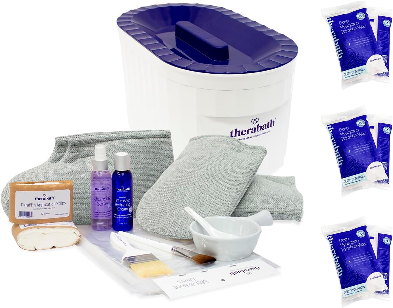 Therabath Professional Paraffin Wax Bath Super Combo Accessory Kit + Hand and Foot Pro ComforKit TB6 by WR Medical - 6lbs Lavender Harmony