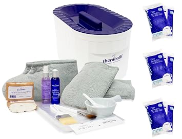 Therabath Professional Paraffin Wax Bath Super Combo Accessory Kit + Hand and Foot Pro ComforKit TB6 by WR Medical - 6lbs Eucalyptus Rosemary Mint