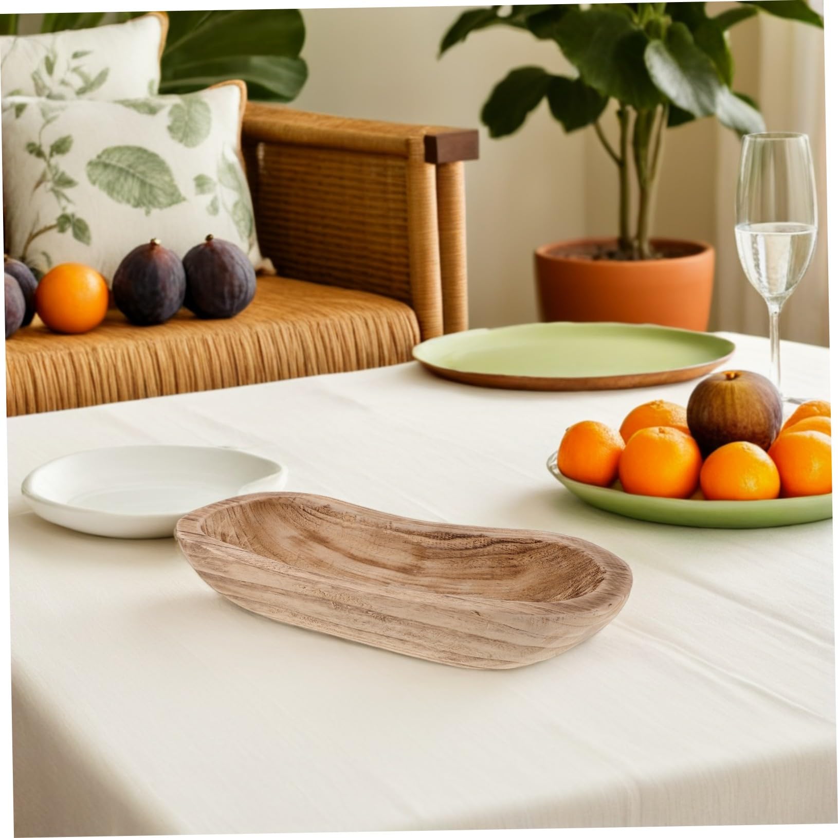 STOBAZA Bandeja de Madera para Velas Estilo Rustico Candelabro Decorativo para Mesa para Decoracion de Comedor Velas