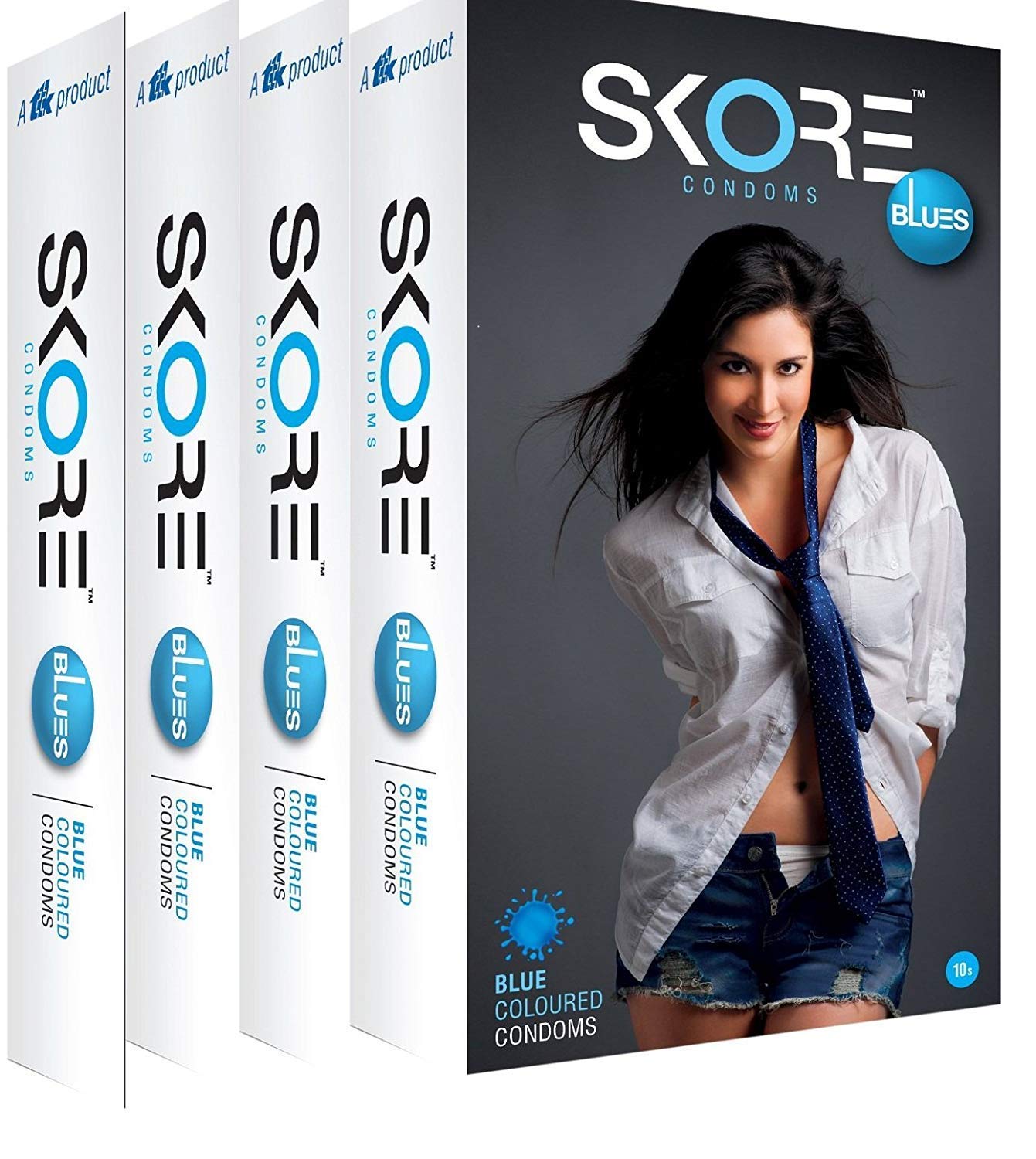 SKOREBlues Coloured Condoms 10's Pack (Pack of 4)