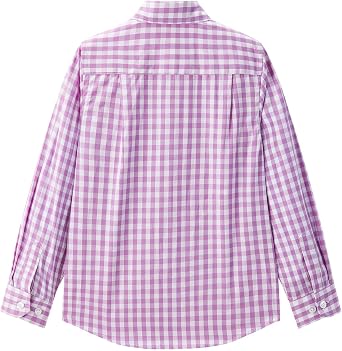Boys' Dress Shirt Long Sleeve Plaid Button Down Poplin Shirts