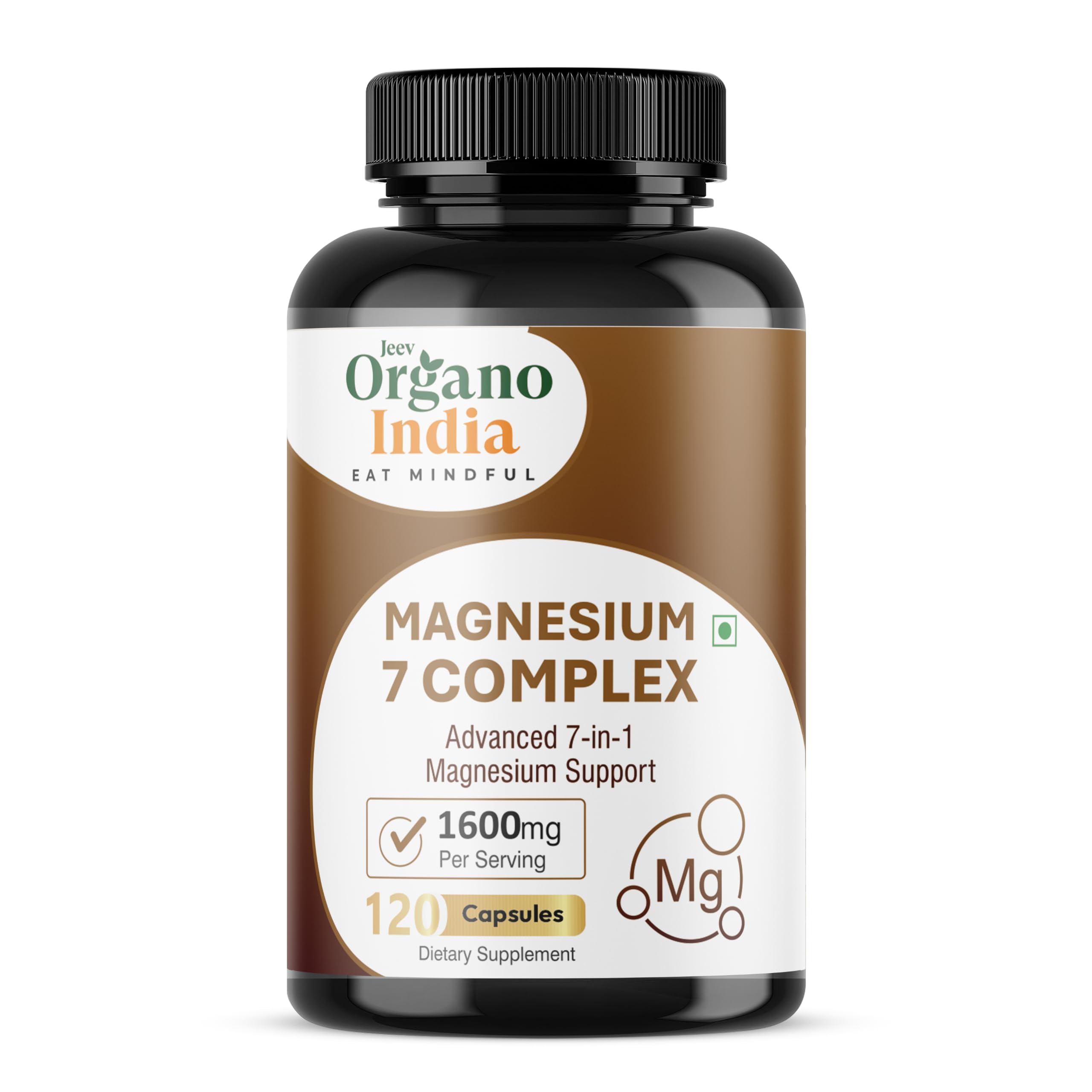 Magnesium 7 Complex Capsules, 1600mg | 7-in-1 Formula, 120 Capsules, Per Serving Dose, Dietary Supplement, Advanced Support-image-3