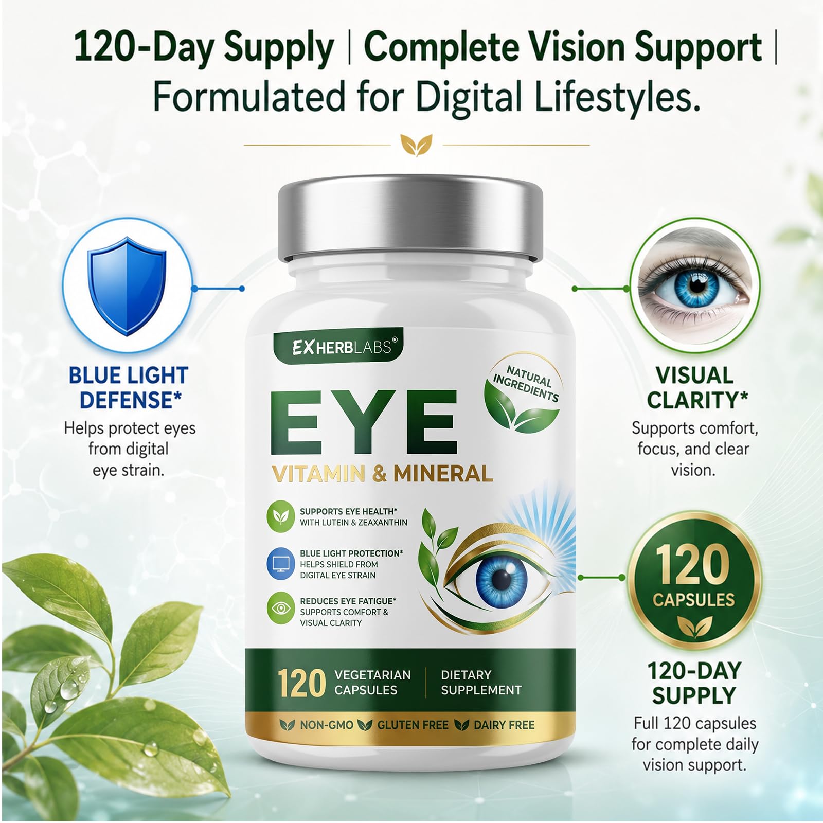 Lutein and Zeaxanthin Supplements, Eye Health Care, 120 Capsules — Amazon image 8