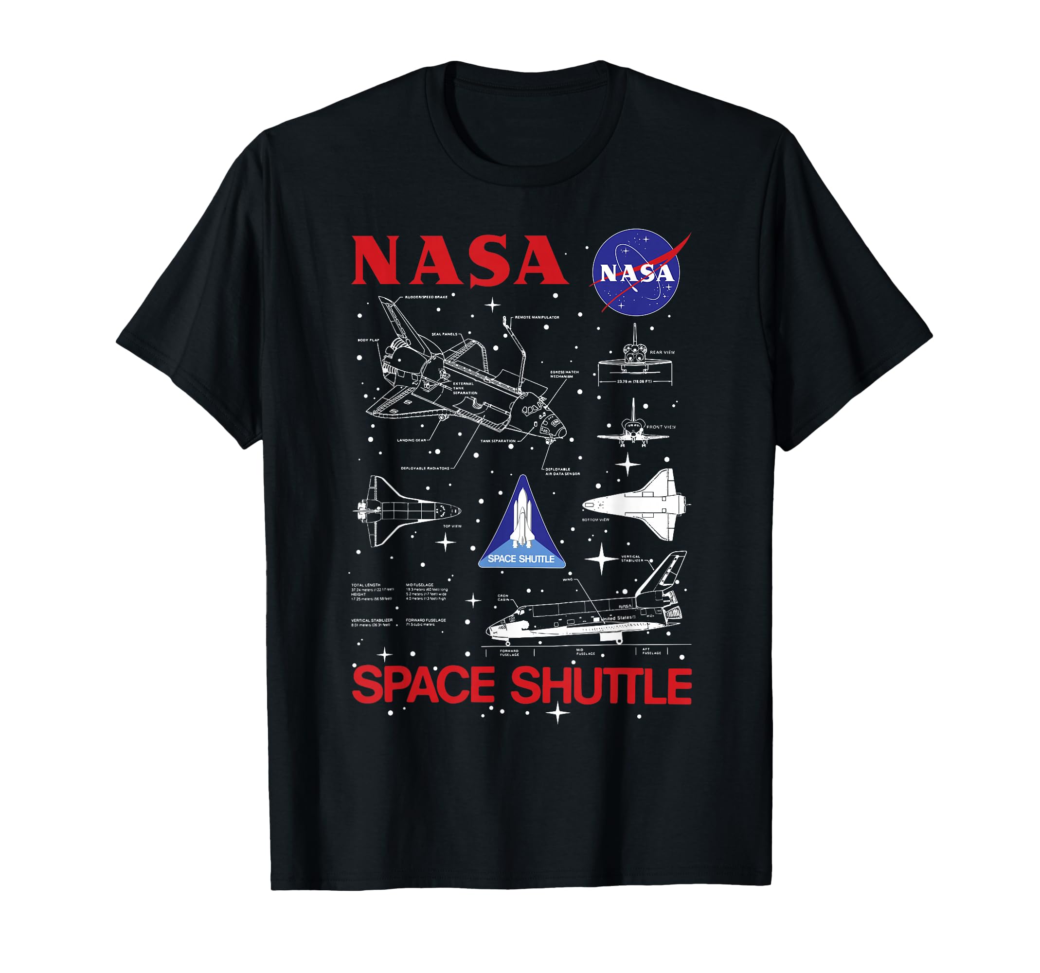 Space Shuttle Schematic Blue Print T-Shirt