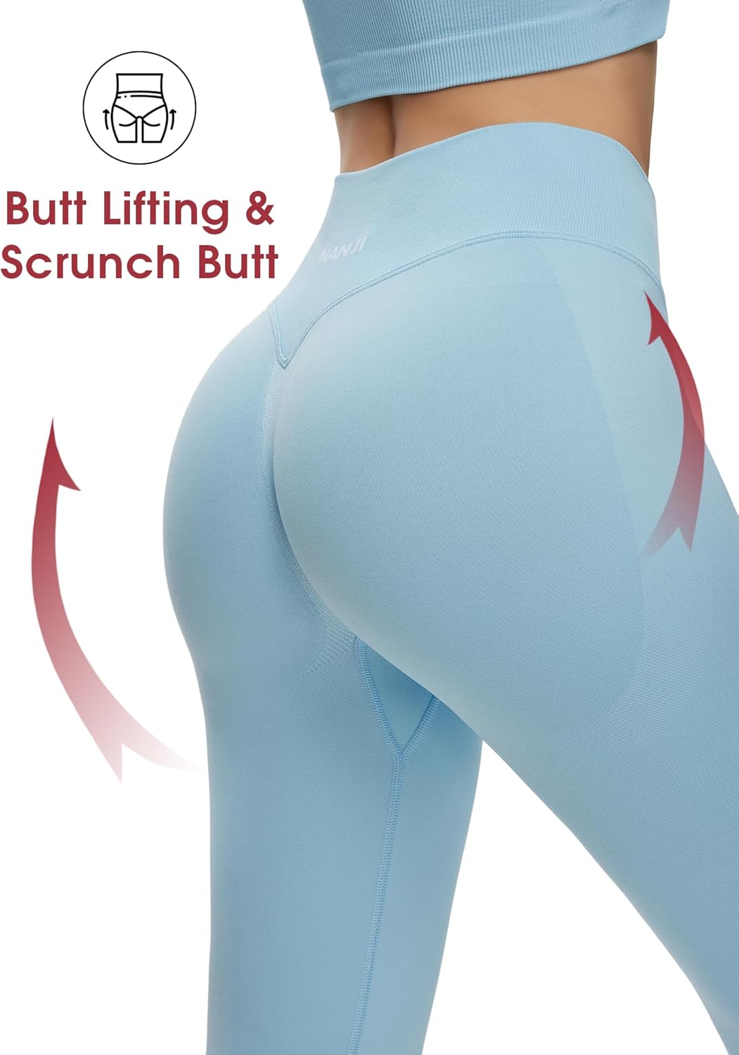 NANJI Seamless Leggings for Women - Scrunch Butt Lifting No Front Seam Mid Waist Squat Proof Active Workout Gym Yoga Pants - Image 5