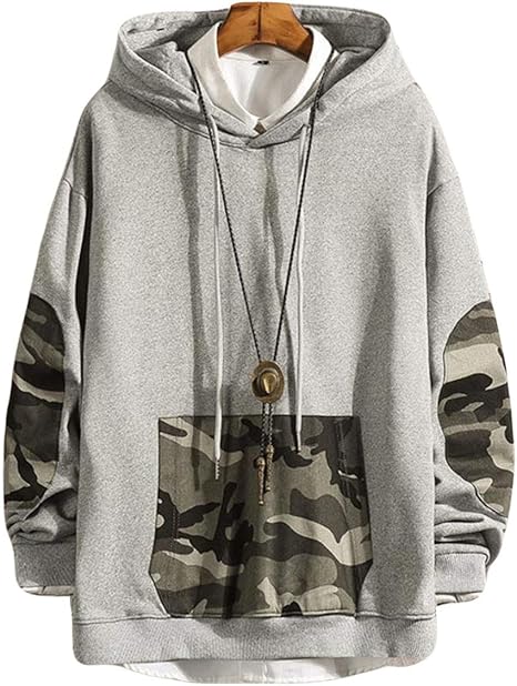 Amazon Baluote メンズ フードパーカー ゆる 迷彩柄 トレーナー パーカー 韓国ファッション 秋 メンズ アウター 秋服 冬服 スウェット パーカー 上着 柔らかい トレーナー パーカー 通販