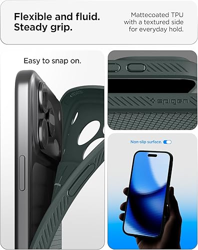 Vista 72 de Spigen Liquid Air - Funda diseñada para iPhone 13 Pro Max (2021), color negro mate