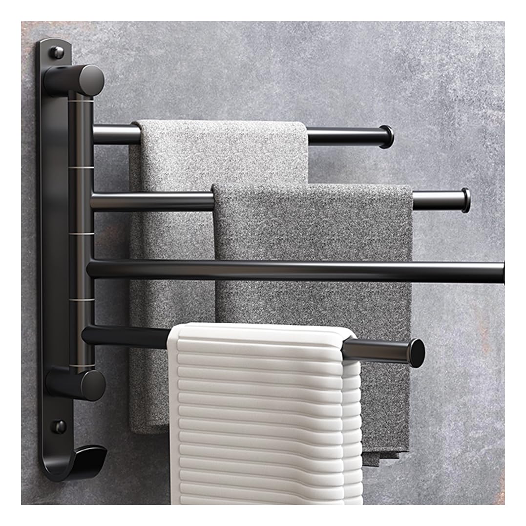 LMYSXAOZ Heavy Duty Copper Swivel Towel Rack Bar for Bathroom, Wall Mounted Brushed Finish Folding Arm Swing Out Hanger Holder Space Saving Laundry, Kitchen 4bar