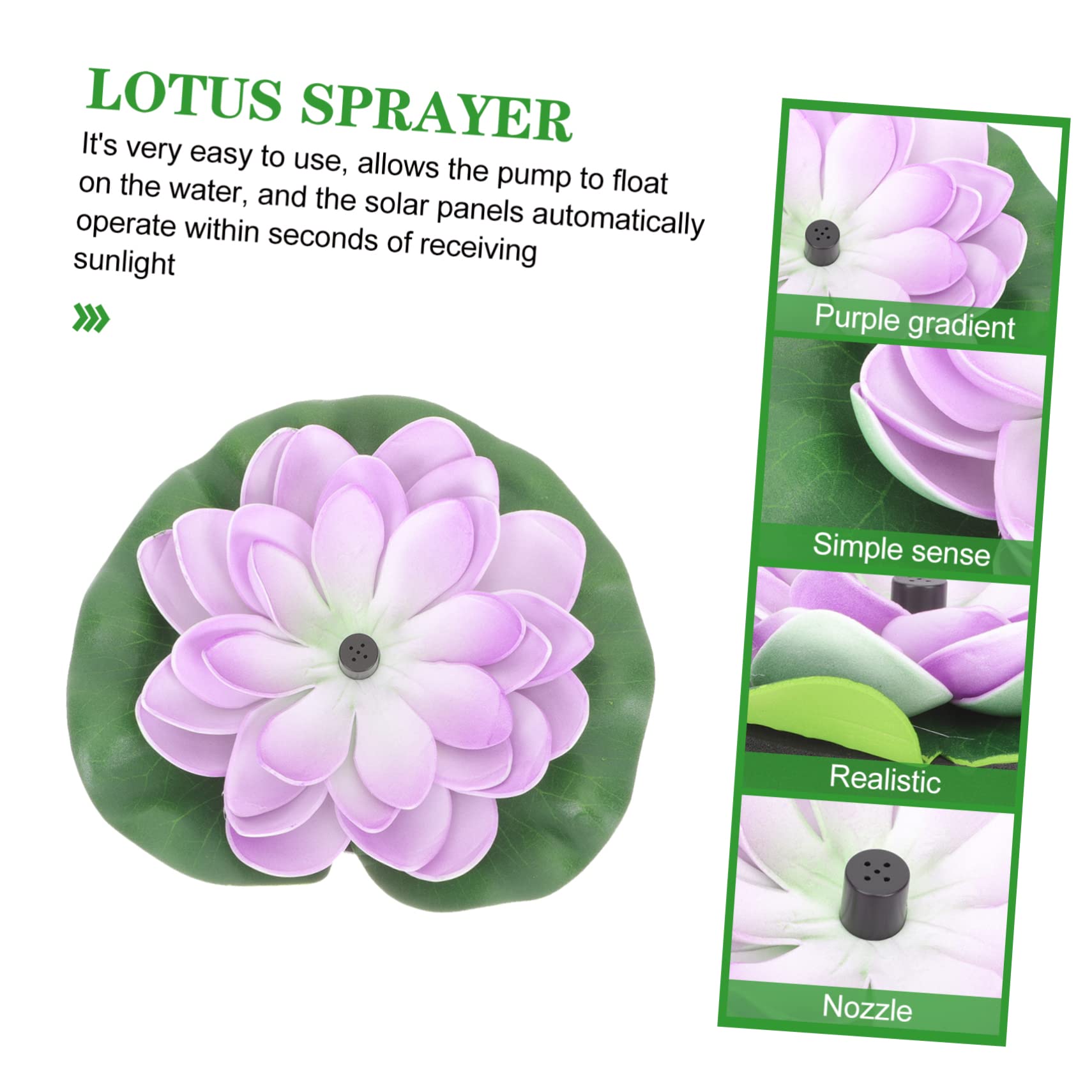 Fuente Solar Flotante Estilo Loto Púrpura Abs 7v 1.2w