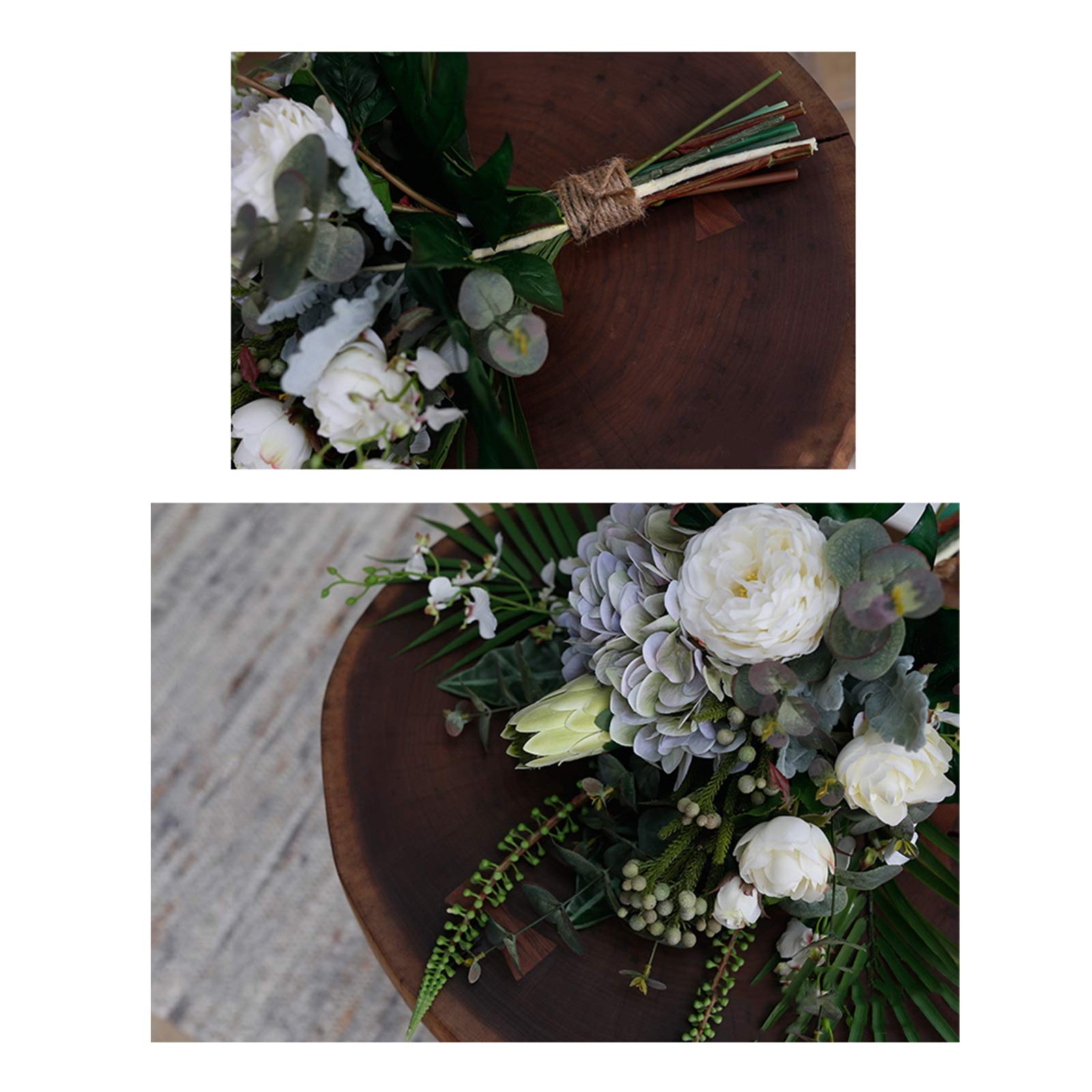 Centros De Mesa Con Flores Artificiales De Seda De Tacto Real, Variedad De Ramos De Flores Con Jarrón De Cerámica, Elegantes Bonsáis De Flores Artificiales Para El Hogar, Dormitorio, Oficina Y Boda.