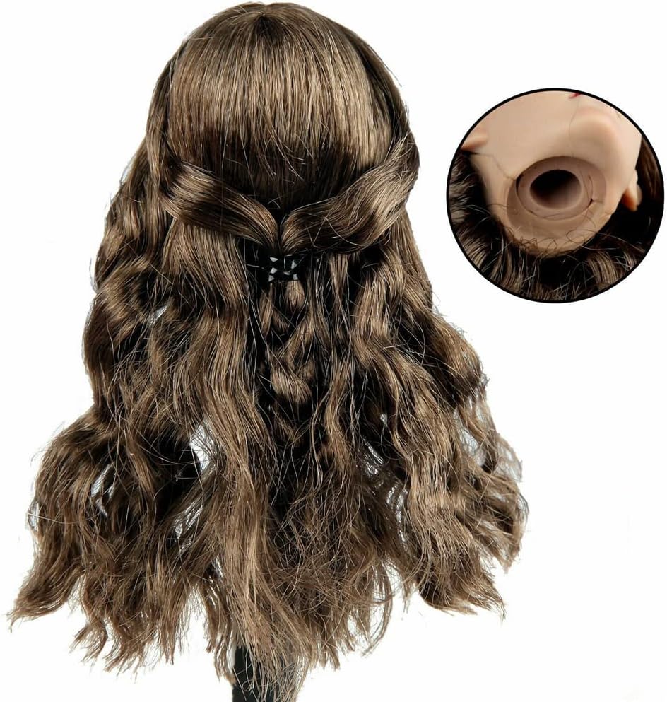 1/6 Scale Female Head Sculpt, European Girl Long Curls Hair Head Carved for 12inch Action Figure Doll (B)
