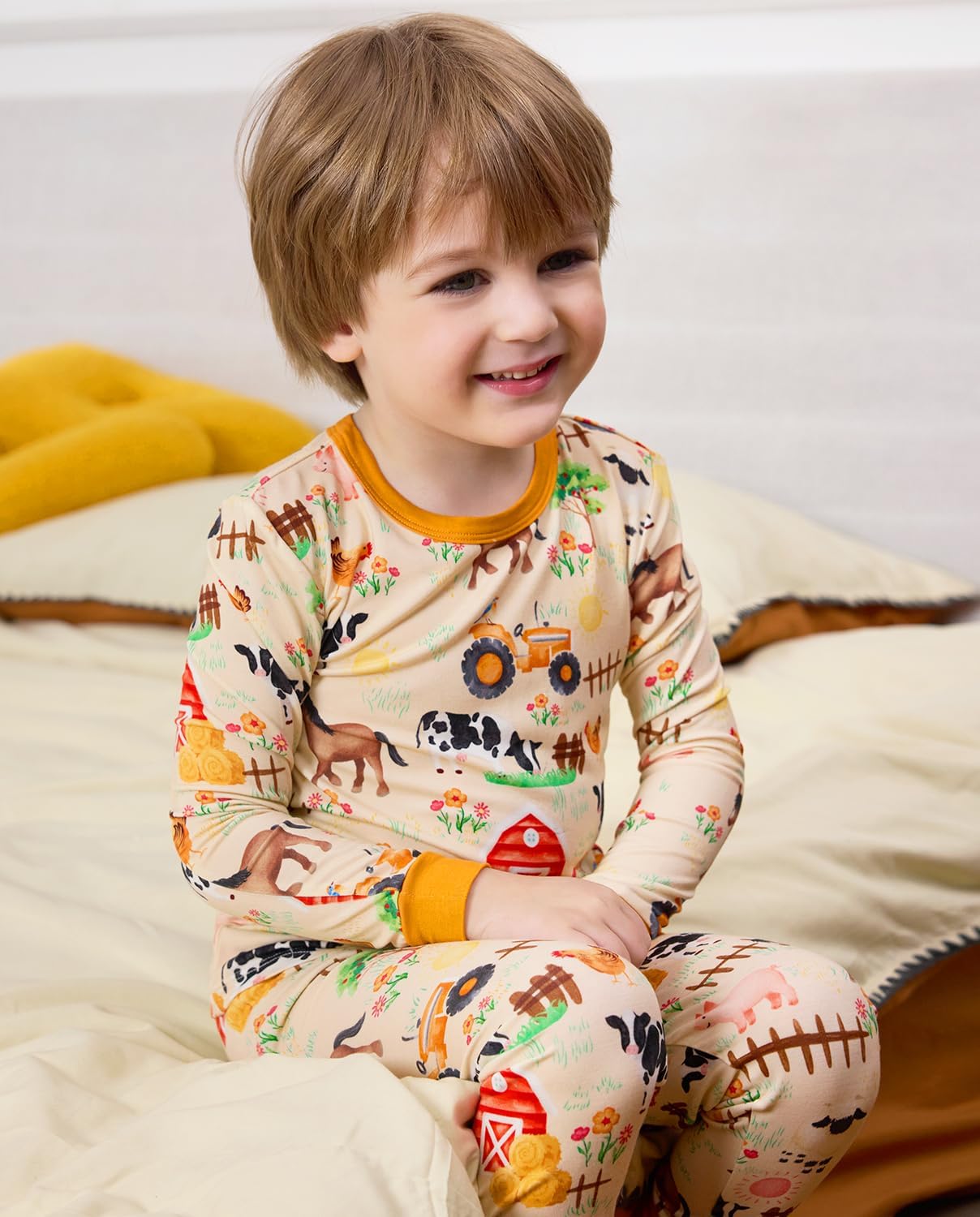 Bamboo Viscose Toddler Pajamas Boys Girls Baby 12M-8Y Pjs Sets Kids 2pcs Long-Sleeve Snug fit Sleepwear - Image 5