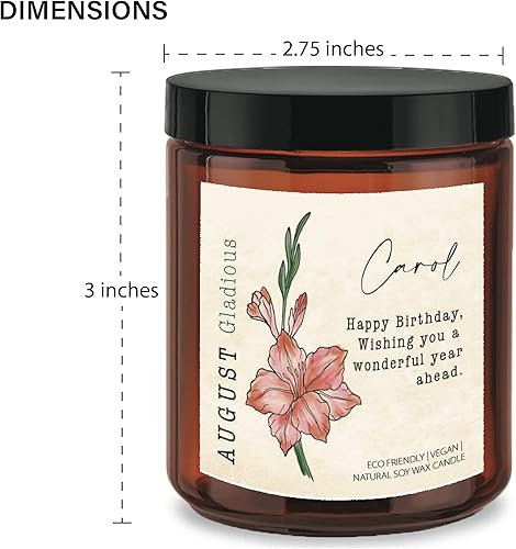 Miniatura 2 de Vela personalizada de flor de nacimiento de septiembre de 9 onzas, vela de cumpleaños, cera de concoct, regalo de cumpleaños para amiga, regalo de