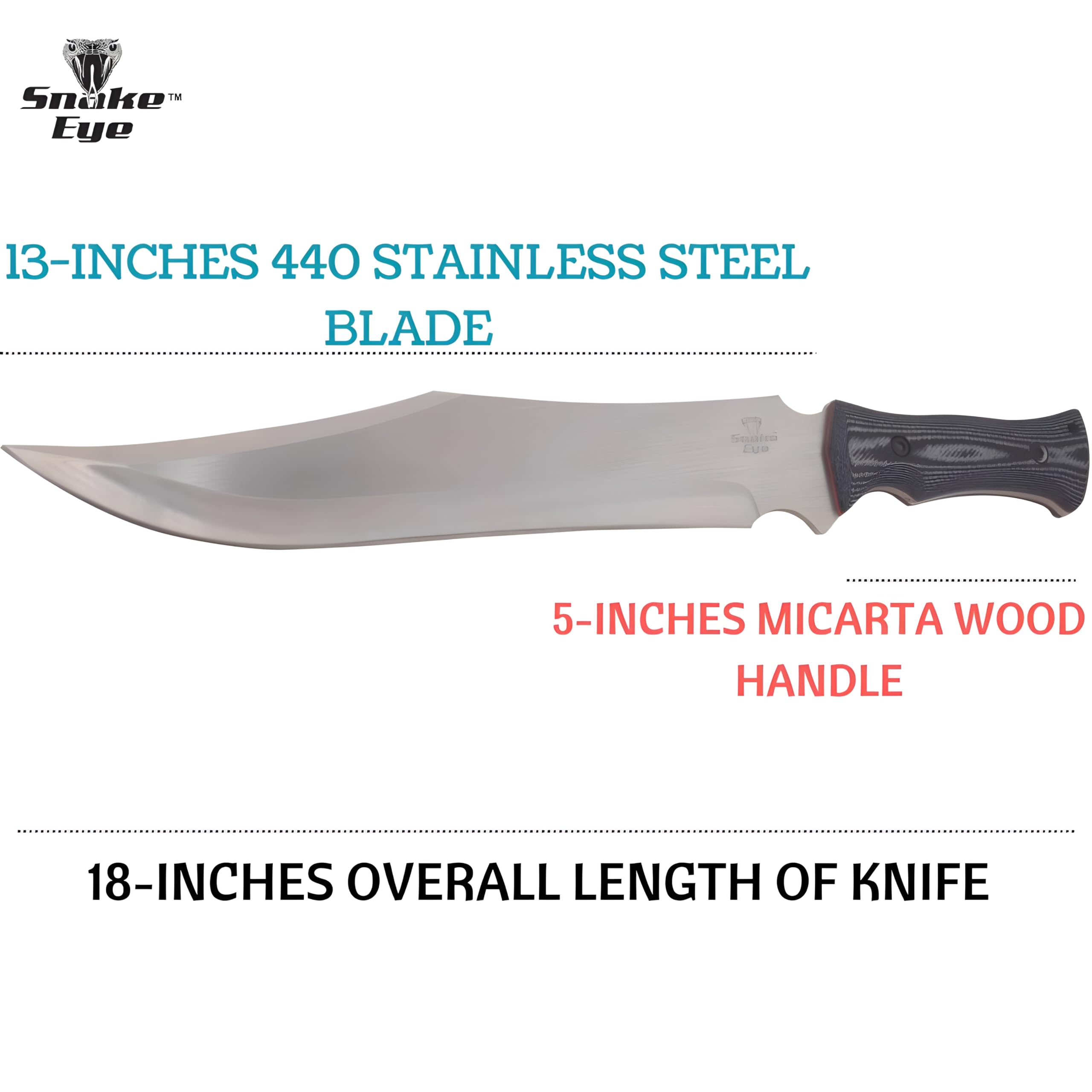 Snake Eye Tactical Hunting Knife with 18